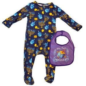 Hanukkah Onesie 🕎 Bib & PJ set 6-12M